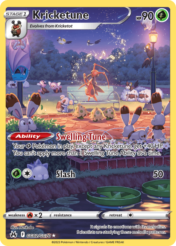 Kricketune, carta GG02 de Crown Zenith Galarian Gallery