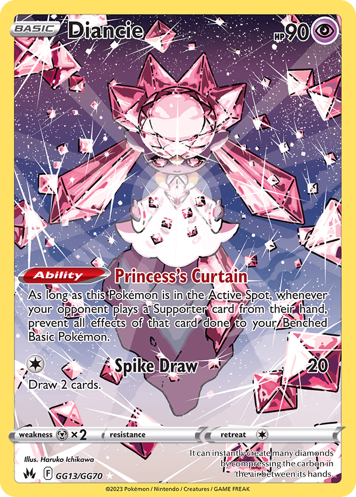 Diancie, carta GG13 de Crown Zenith Galarian Gallery