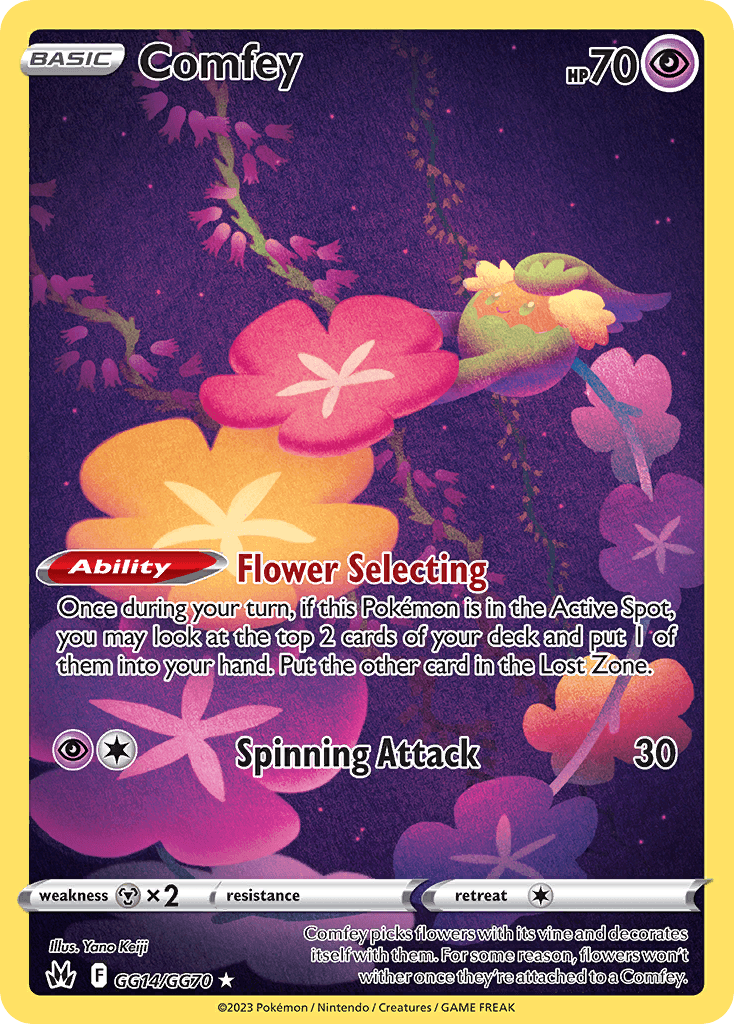 Comfey, carta GG14 de Crown Zenith Galarian Gallery