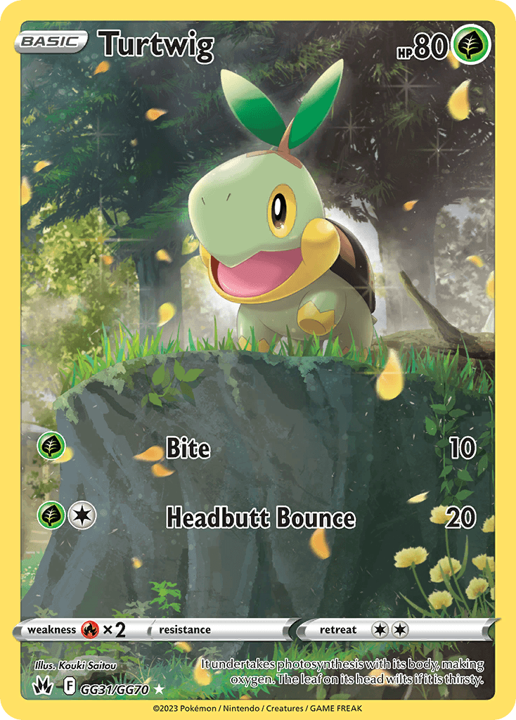 Turtwig, carta GG31 de Crown Zenith Galarian Gallery