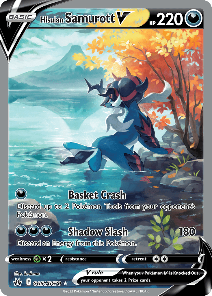 Hisuian Samurott V, carta GG51 de Crown Zenith Galarian Gallery