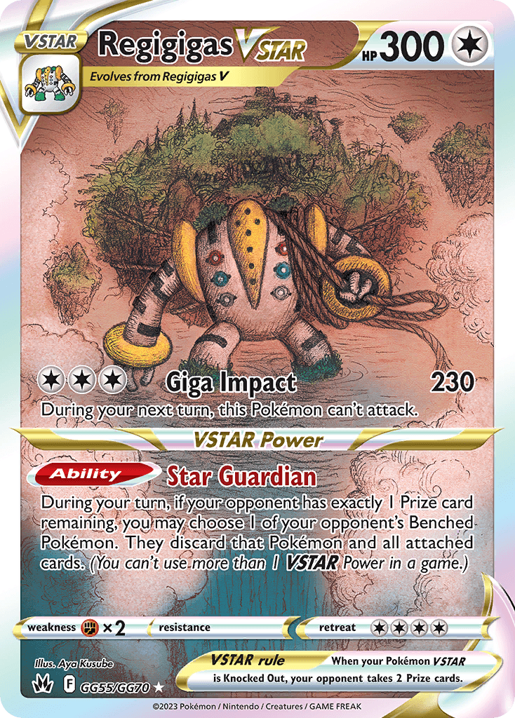 Regigigas VSTAR, carta GG55 de Crown Zenith Galarian Gallery