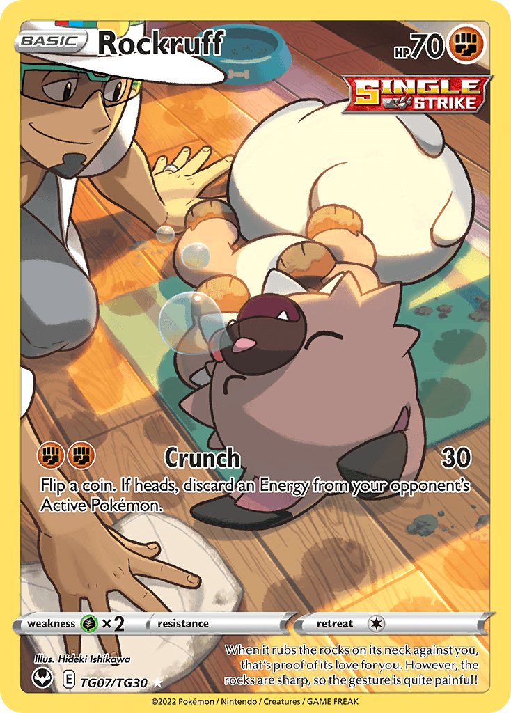 Rockruff, carta TG07 de Silver Tempest Trainer Gallery