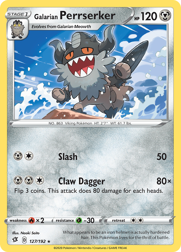 Galarian Perrserker, carta 127 de Rebel Clash