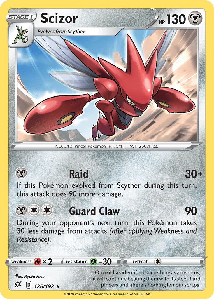 Scizor, carta 128 de Rebel Clash