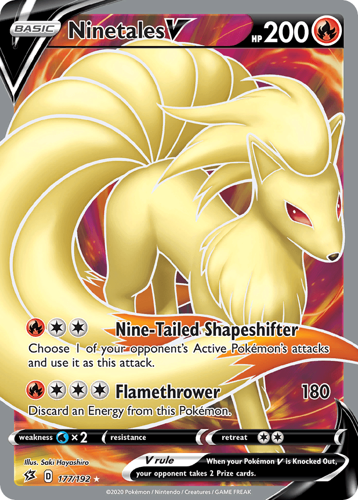 Ninetales V, carta 177 de Rebel Clash