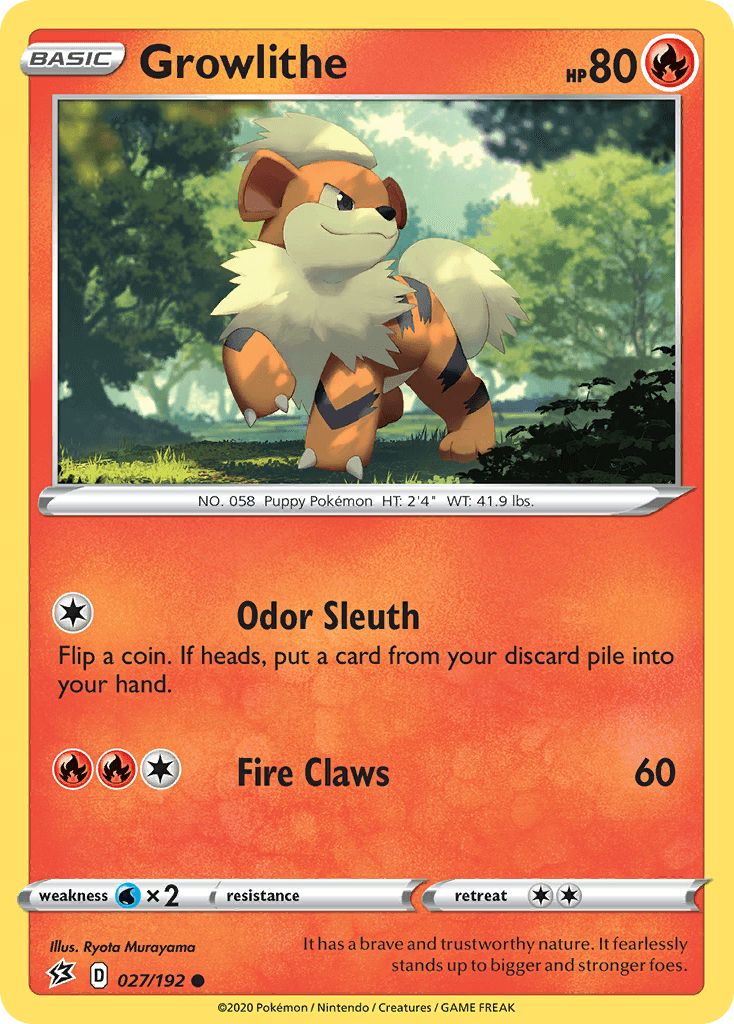 Growlithe, carta 27 de Rebel Clash