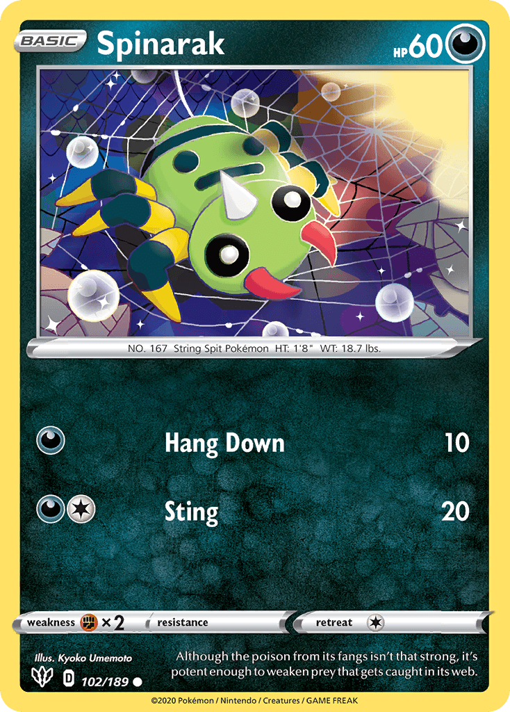 Spinarak, carta 102 de Darkness Ablaze