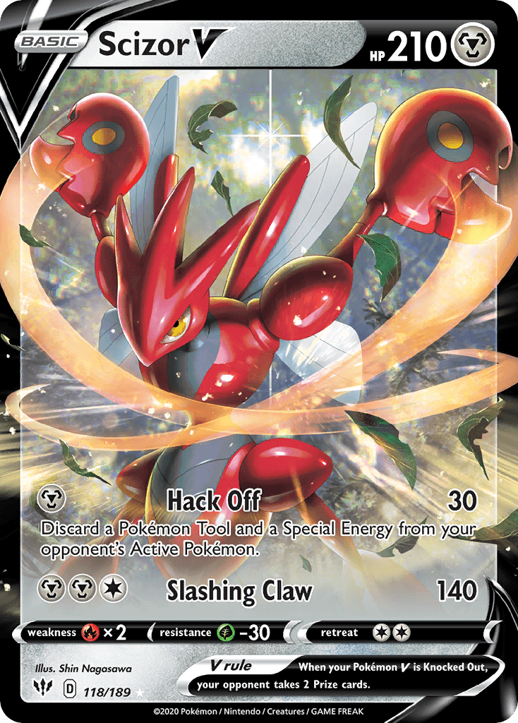 Scizor V, carta 118 de Darkness Ablaze