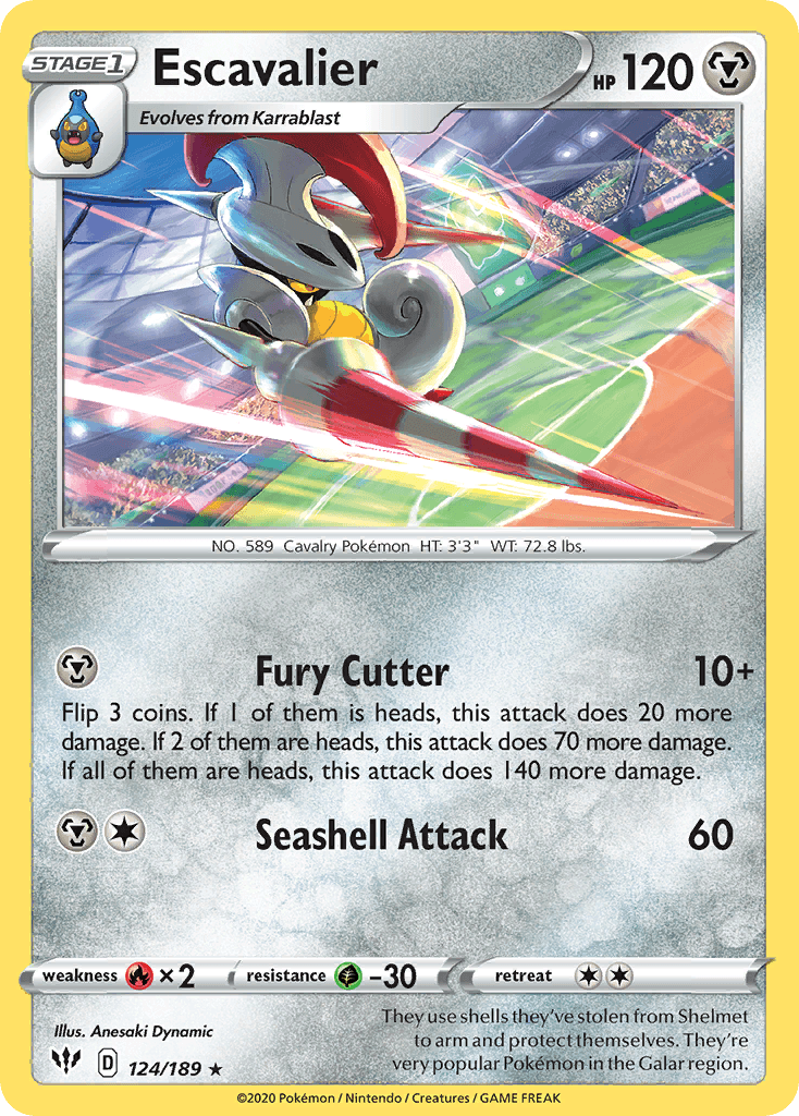 Escavalier, carta 124 de Darkness Ablaze