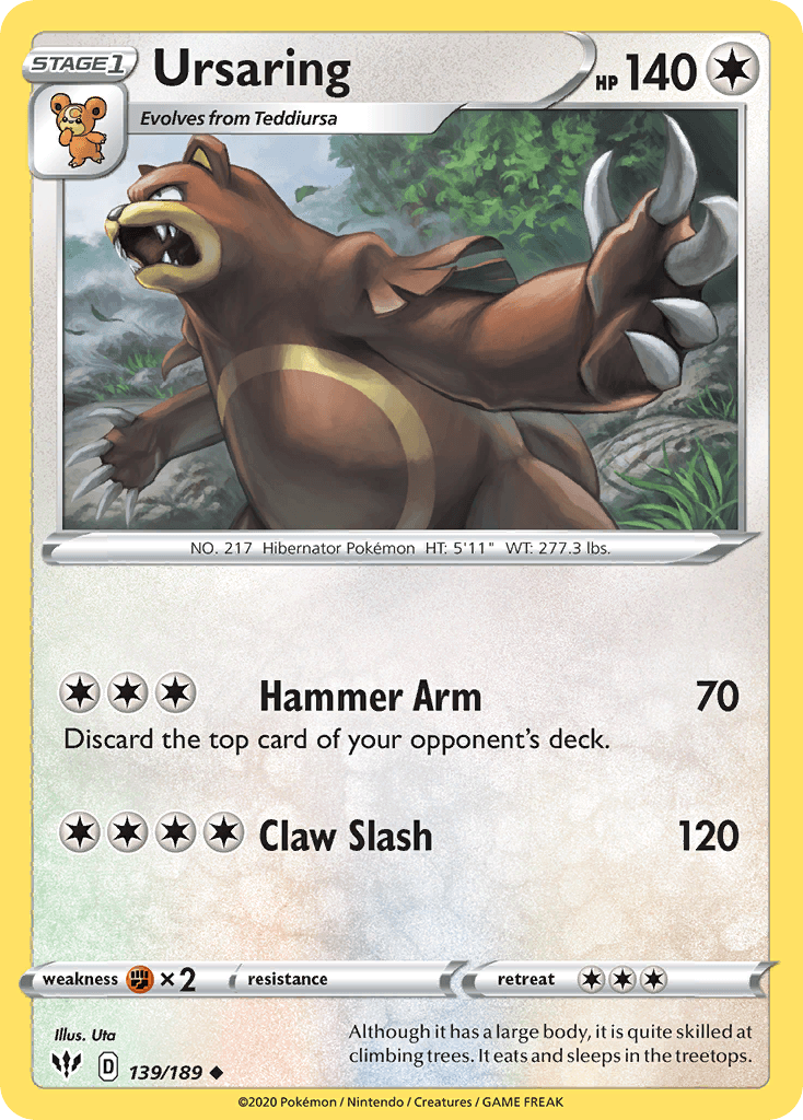 Ursaring, carta 139 de Darkness Ablaze