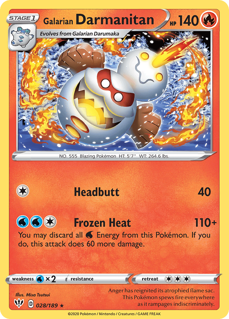 Galarian Darmanitan, carta 28 de Darkness Ablaze