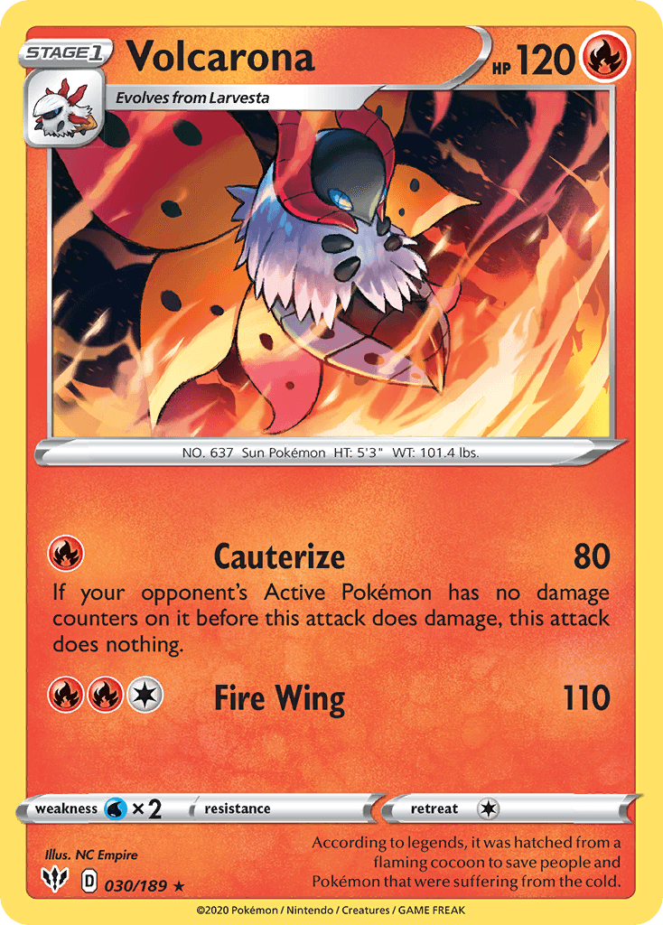 Volcarona, carta 30 de Darkness Ablaze