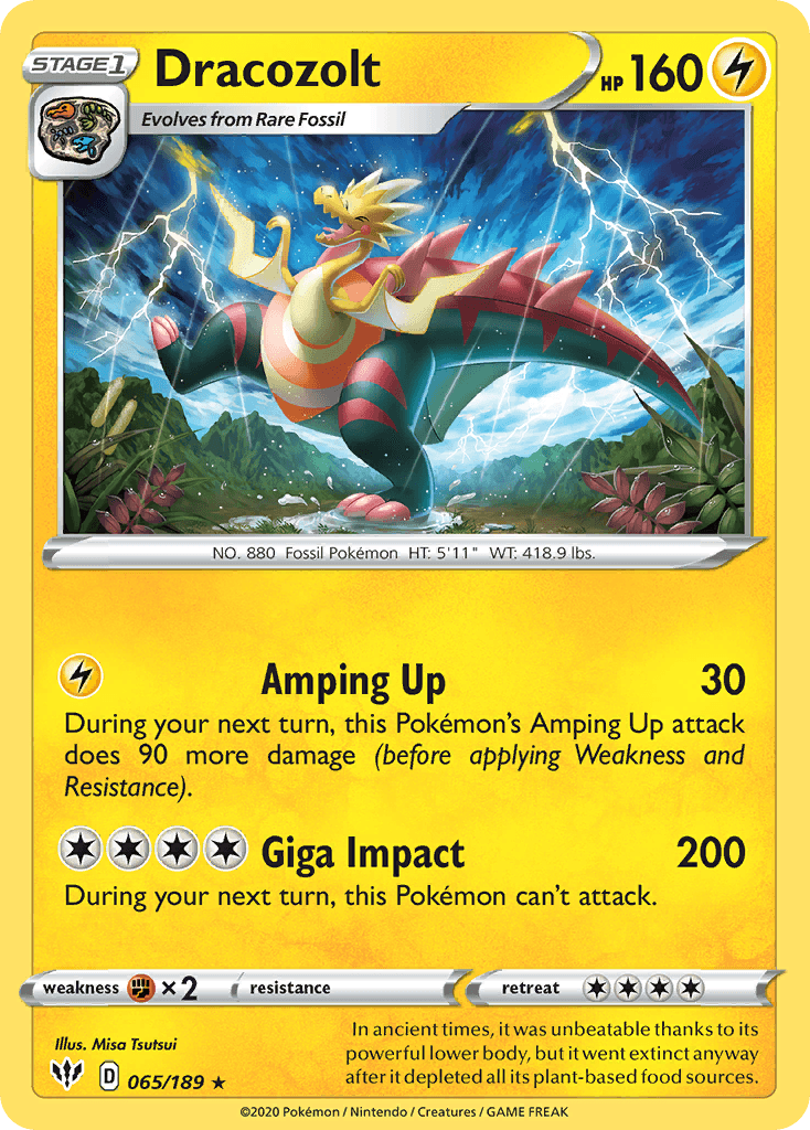 Dracozolt, carta 65 de Darkness Ablaze