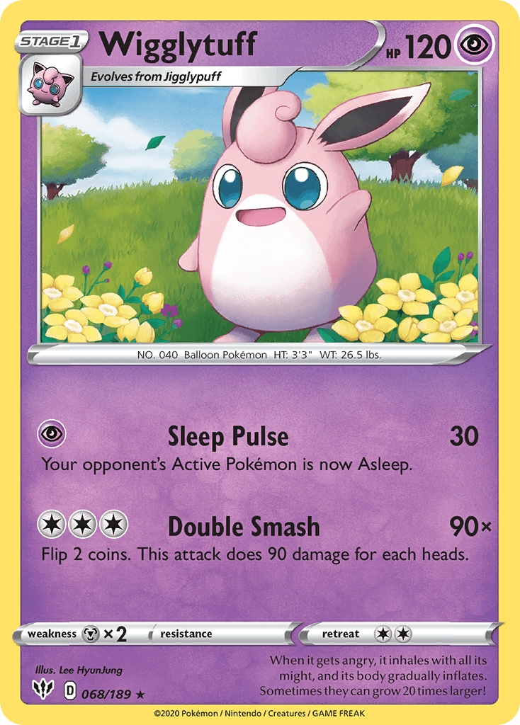 Wigglytuff, carta 68 de Darkness Ablaze