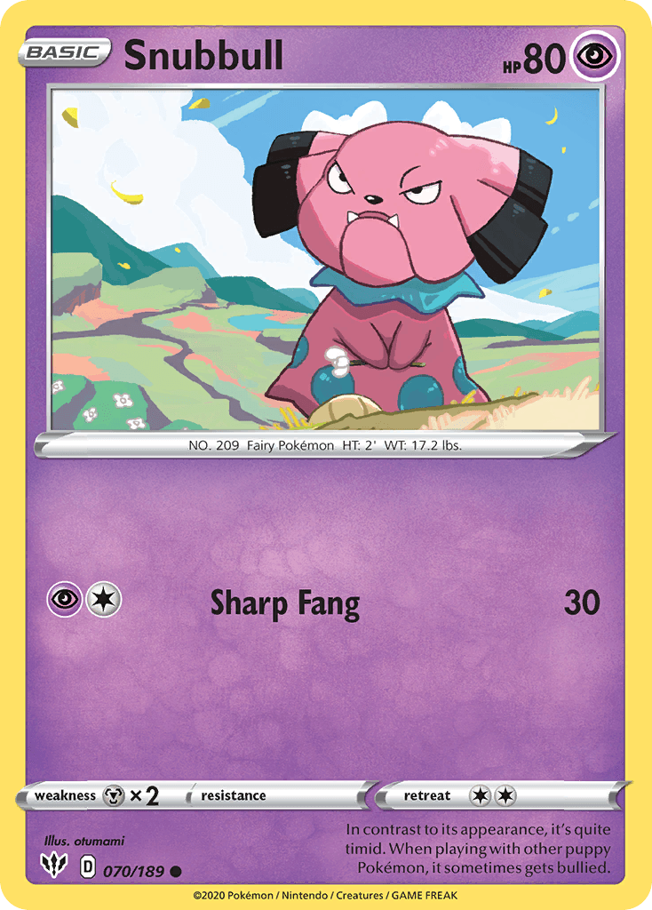 Snubbull, carta 70 de Darkness Ablaze