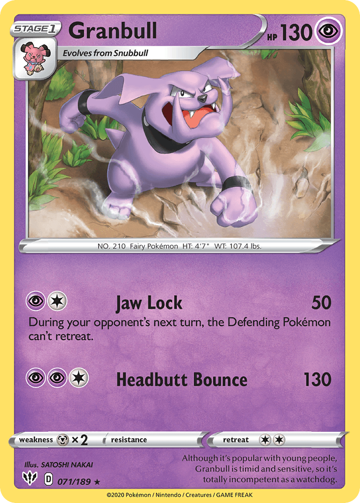 Granbull, carta 71 de Darkness Ablaze