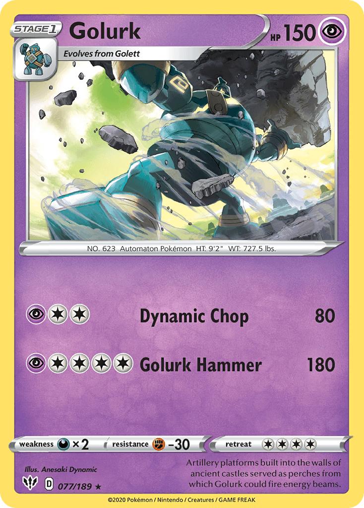 Golurk, carta 77 de Darkness Ablaze
