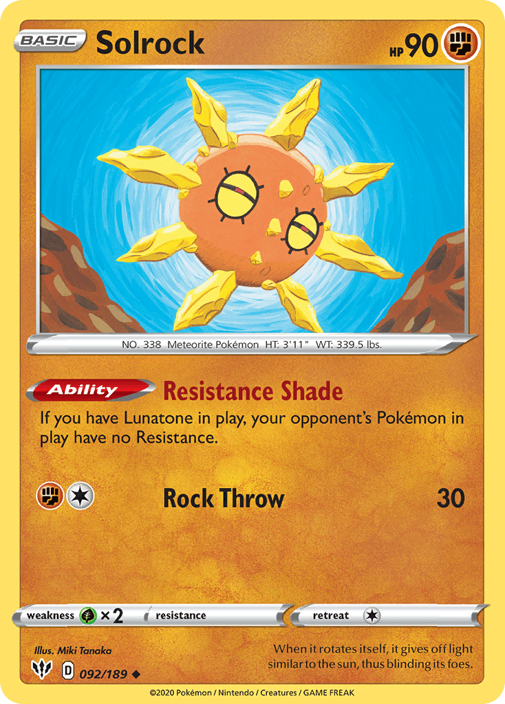 Solrock, carta 92 de Darkness Ablaze