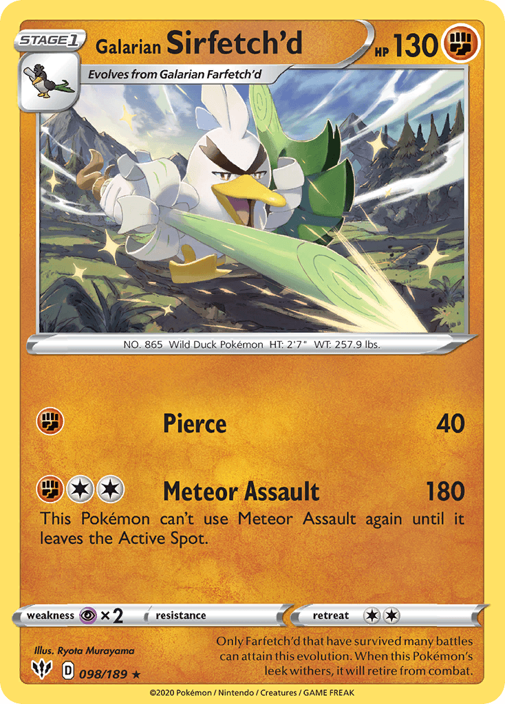 Galarian Sirfetch'd, carta 98 de Darkness Ablaze