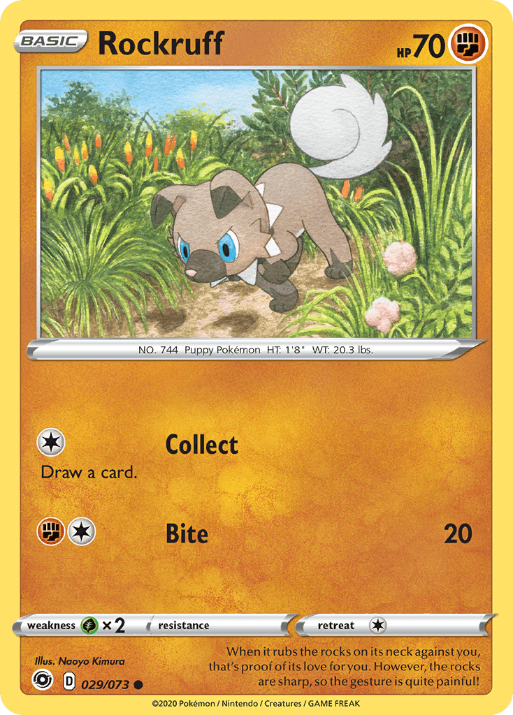 Rockruff, carta 29 de Champion's Path
