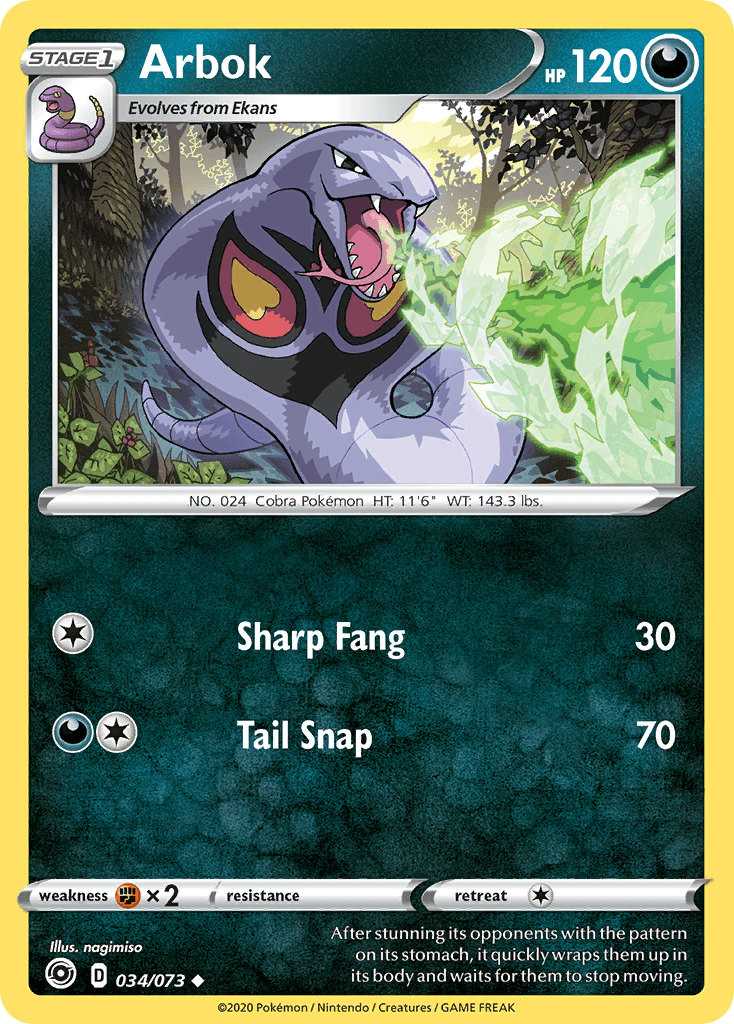 Arbok, carta 34 de Champion's Path