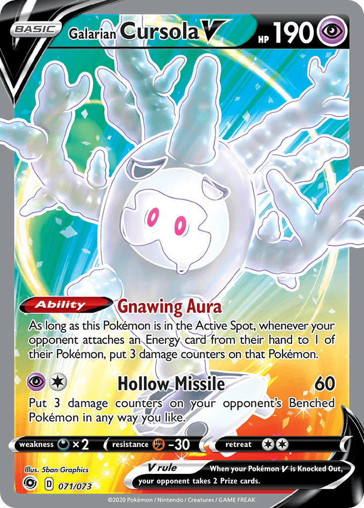 Galarian Cursola V, carta 71 de Champion's Path