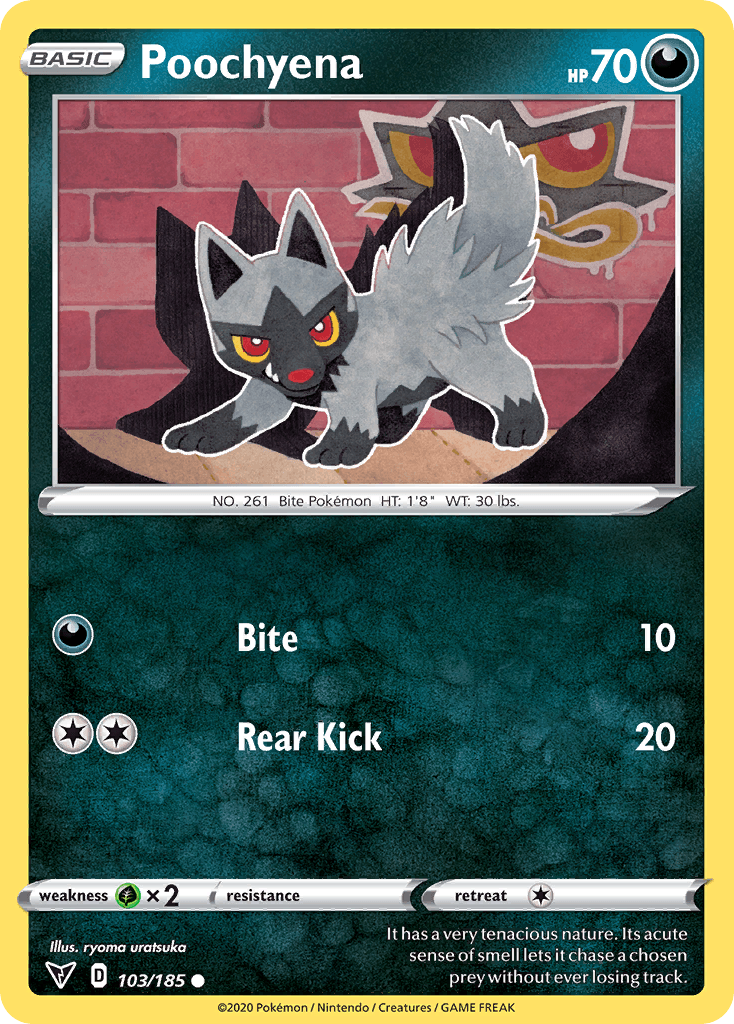 Poochyena, carta 103 de Vivid Voltage