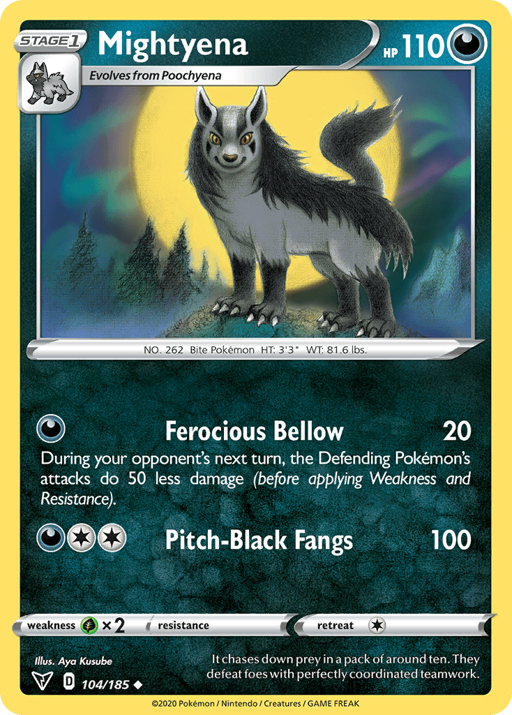 Mightyena, carta 104 de Vivid Voltage