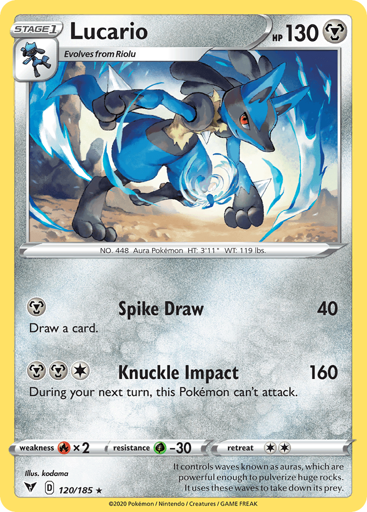 Lucario, carta 120 de Vivid Voltage