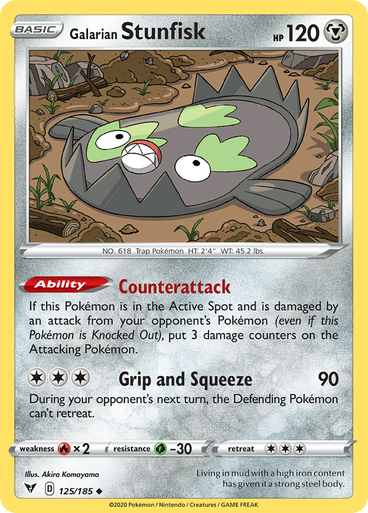 Galarian Stunfisk, carta 125 de Vivid Voltage