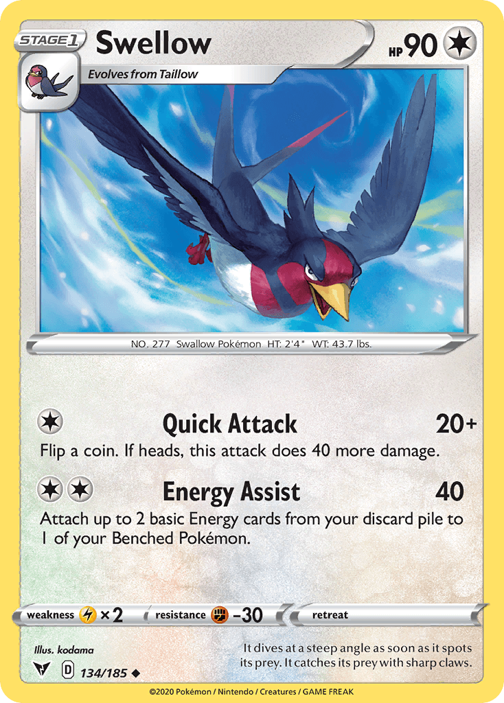 Swellow, carta 134 de Vivid Voltage
