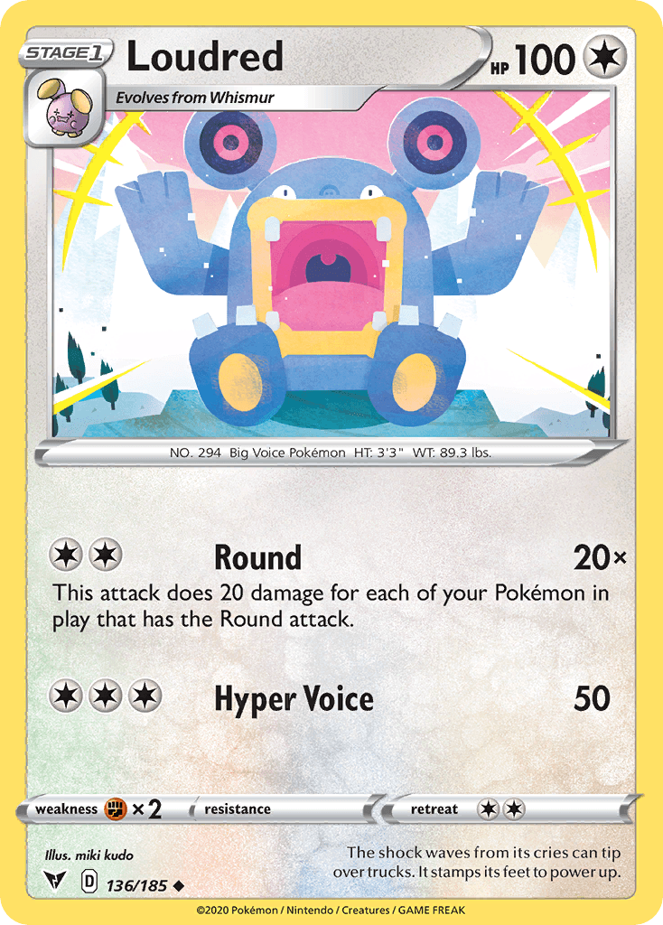 Loudred, carta 136 de Vivid Voltage
