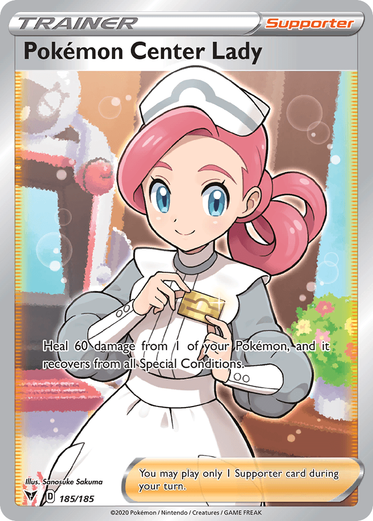 Pokémon Center Lady, carta 185 de Vivid Voltage