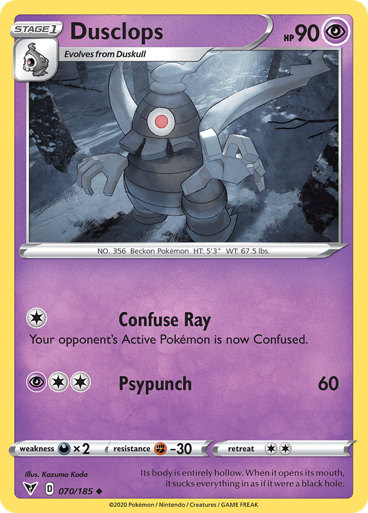 Dusclops, carta 70 de Vivid Voltage