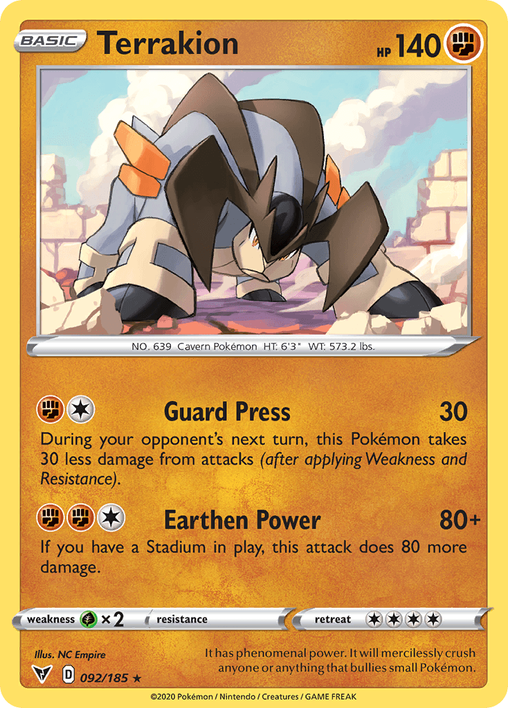 Terrakion, carta 92 de Vivid Voltage