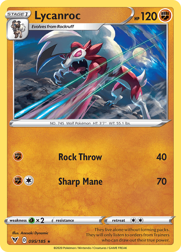 Lycanroc, carta 95 de Vivid Voltage