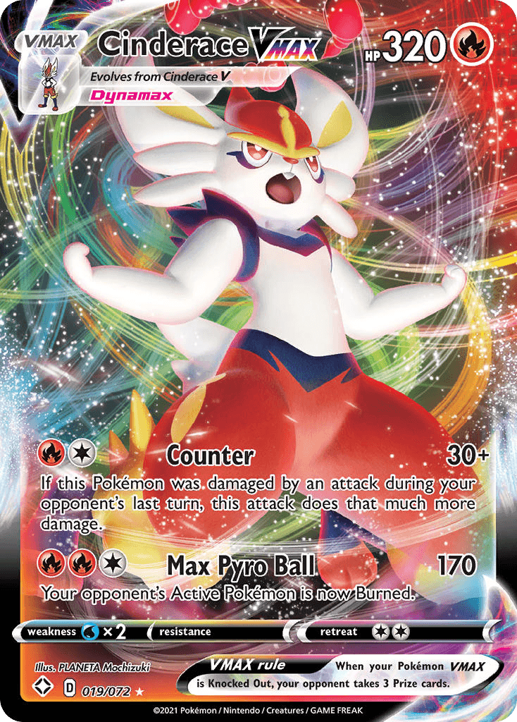 Cinderace VMAX, carta 19 de Shining Fates