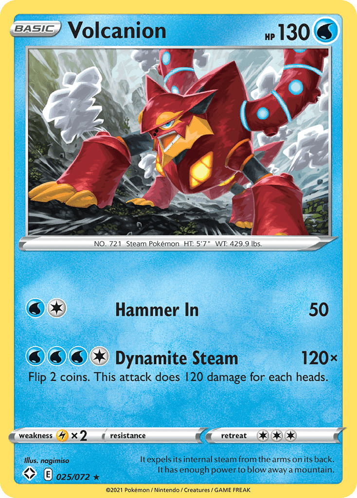 Volcanion, carta 25 de Shining Fates