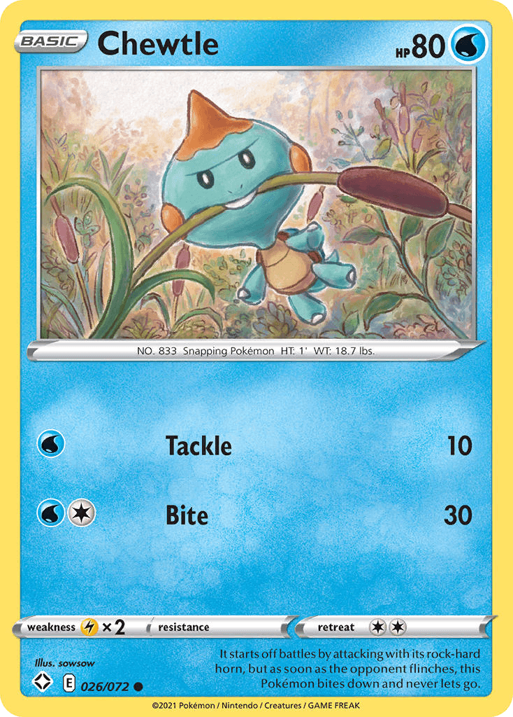Chewtle, carta 26 de Shining Fates