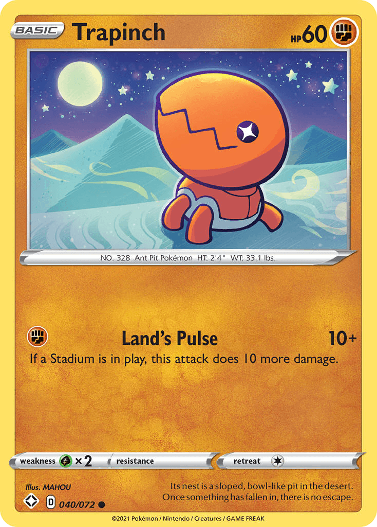 Trapinch, carta 40 de Shining Fates