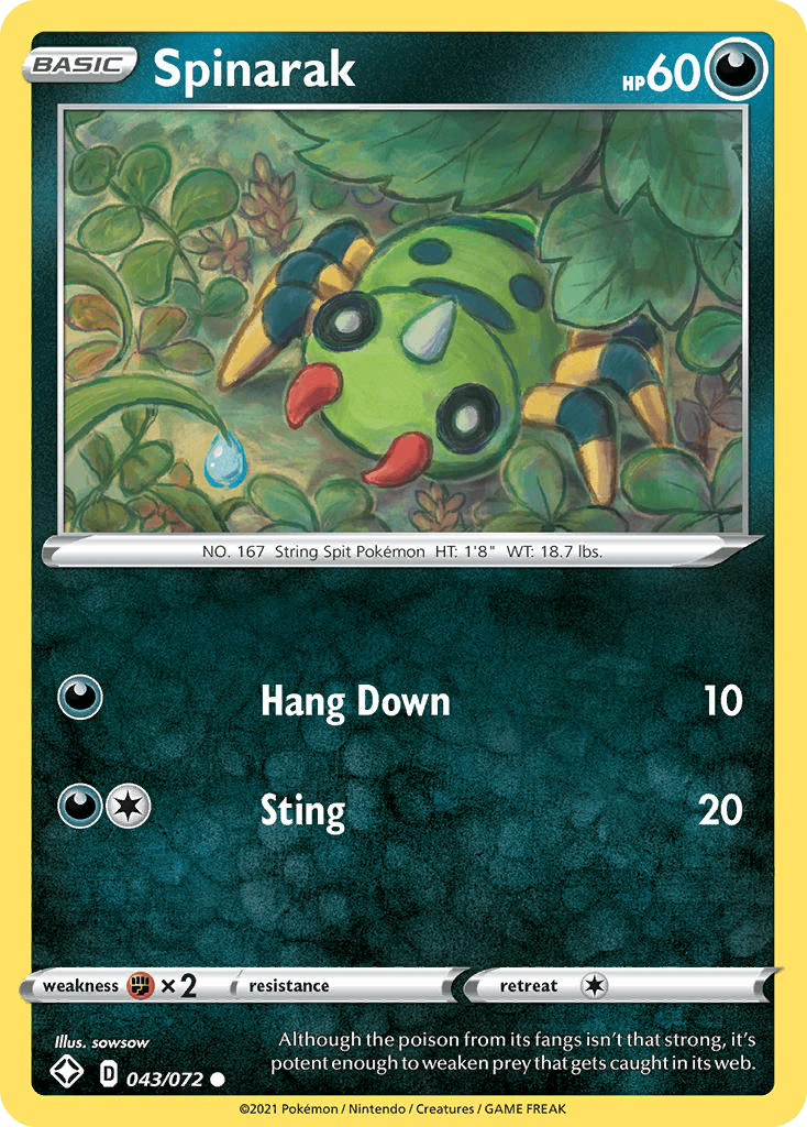 Spinarak, carta 43 de Shining Fates