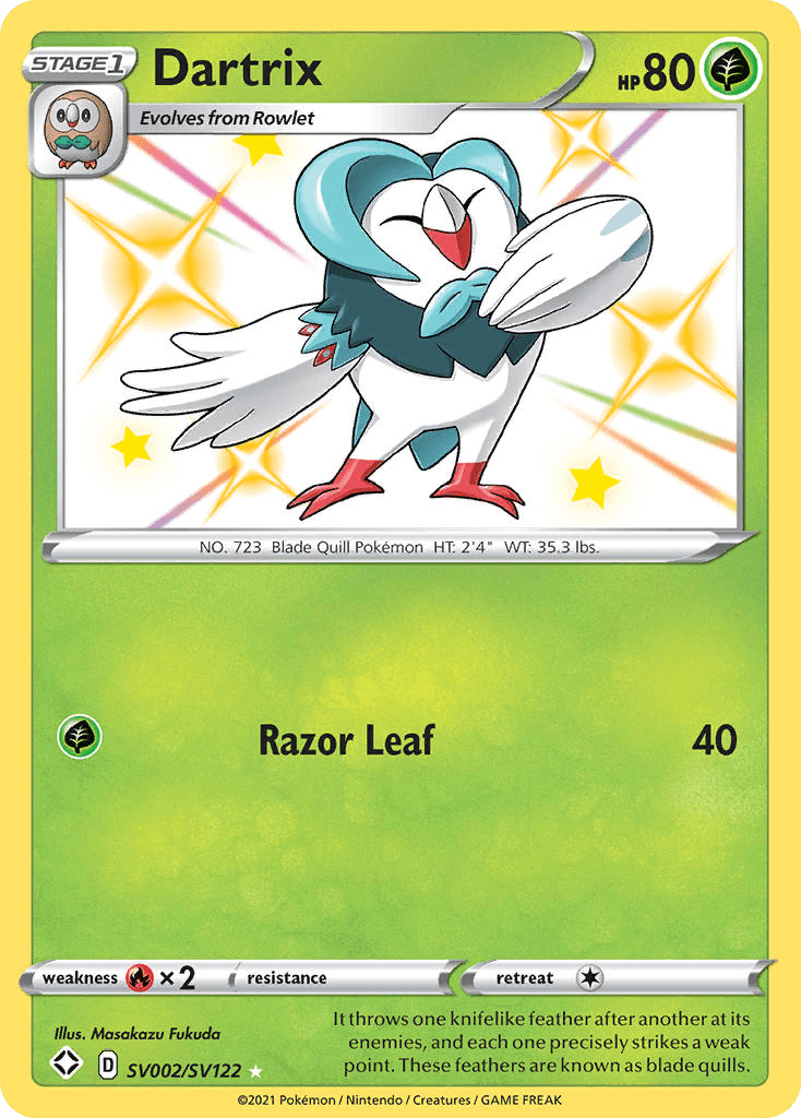 Dartrix, carta SV002 de Shining Fates Shiny Vault