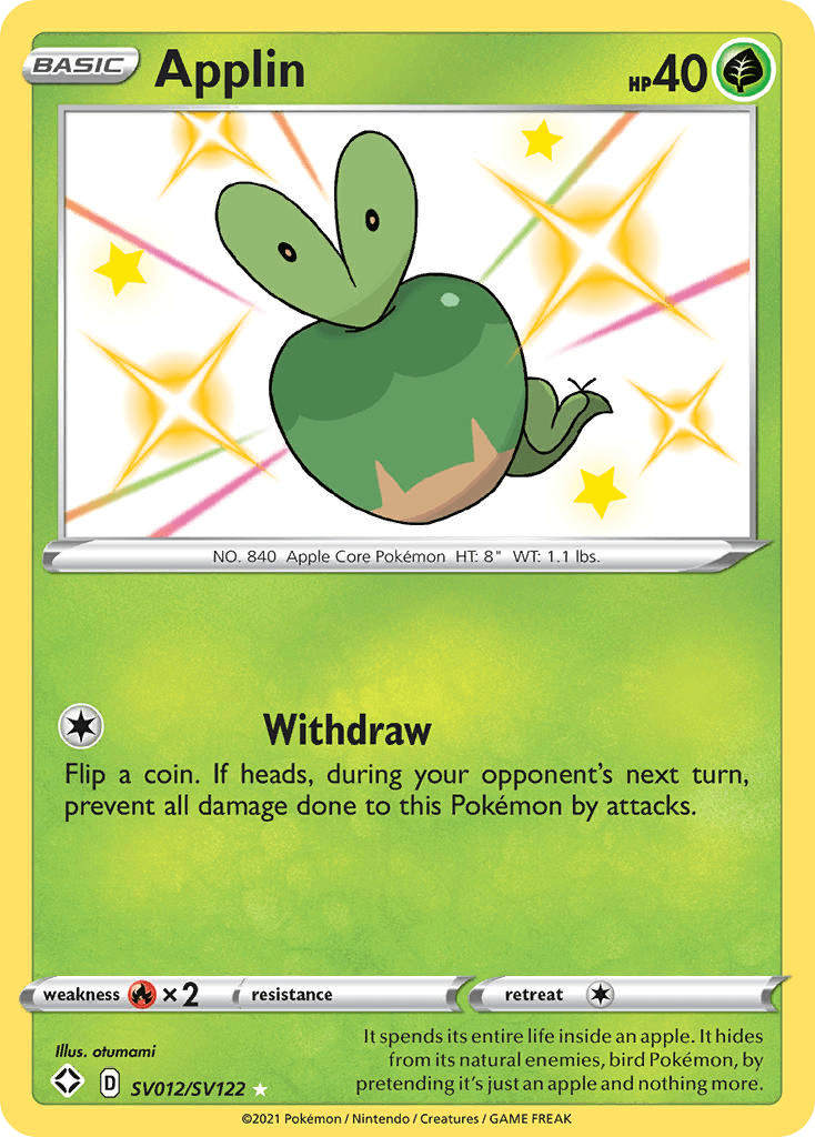 Applin, carta SV012 de Shining Fates Shiny Vault
