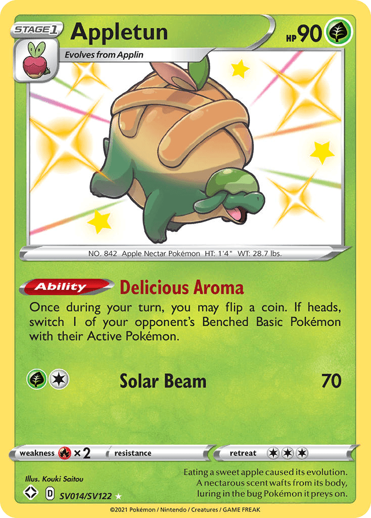Appletun, carta SV014 de Shining Fates Shiny Vault