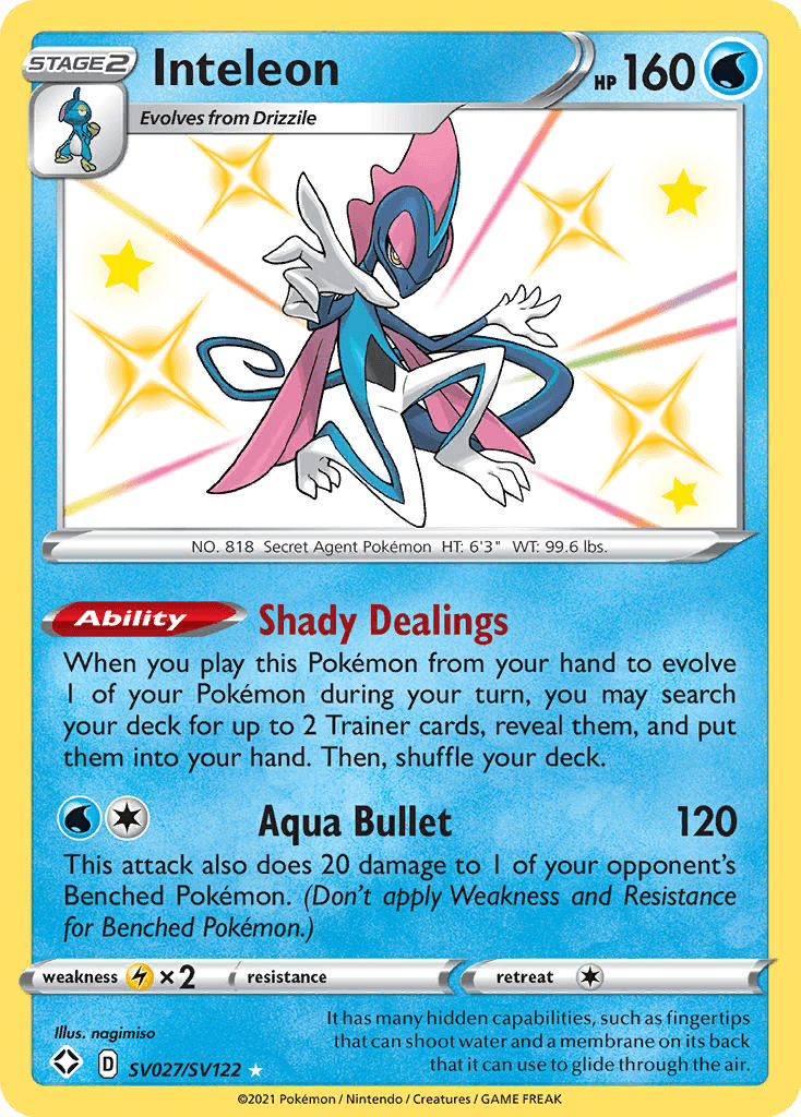 Inteleon, carta SV027 de Shining Fates Shiny Vault