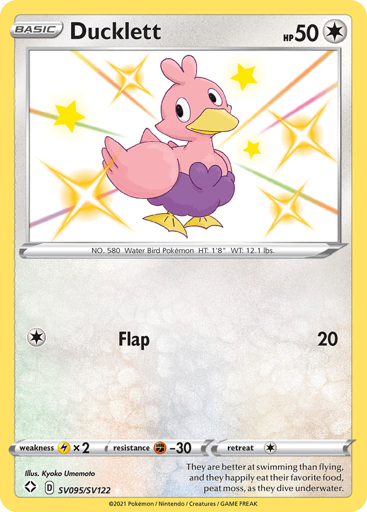 Ducklett, carta SV095 de Shining Fates Shiny Vault