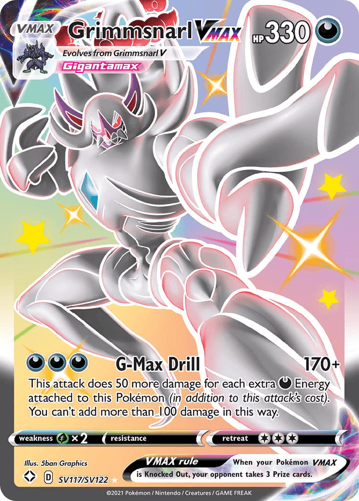 Grimmsnarl VMAX, carta SV117 de Shining Fates Shiny Vault