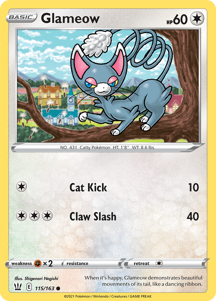 Glameow, carta 115 de Battle Styles