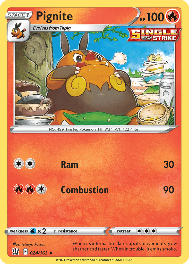 Pignite, carta 24 de Battle Styles